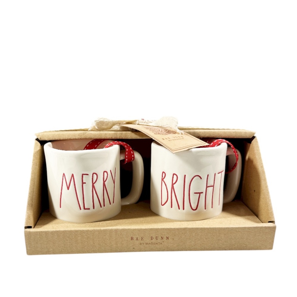 NEW Rae Dunn Christmas MERRY & BRIGHT ESPRESSO Gift Set